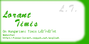 lorant timis business card